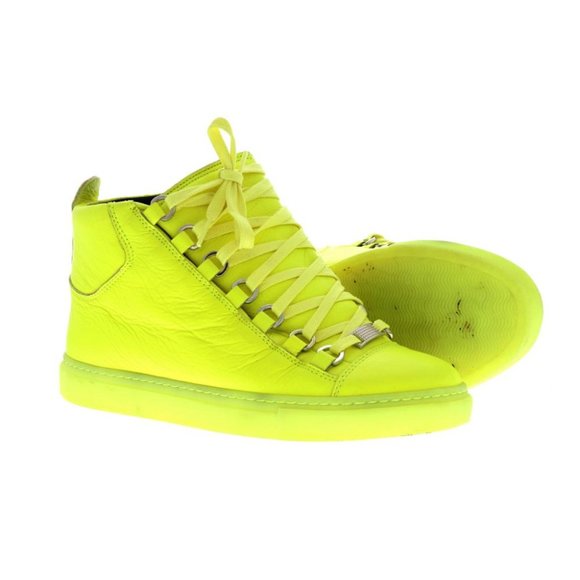 fluorescent yellow sneakers